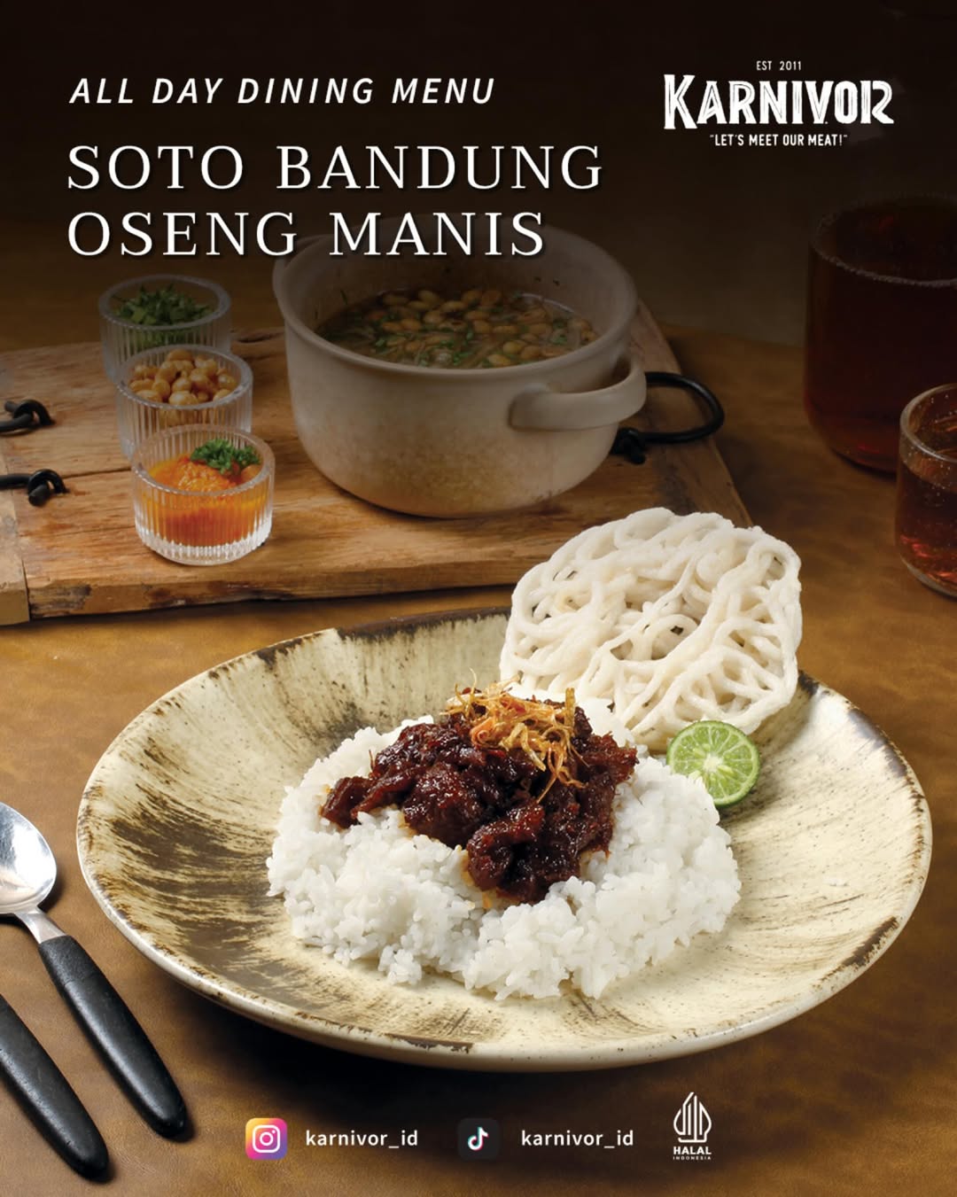 Soto Bandung Ongseng Manis + Nasi Karnivor